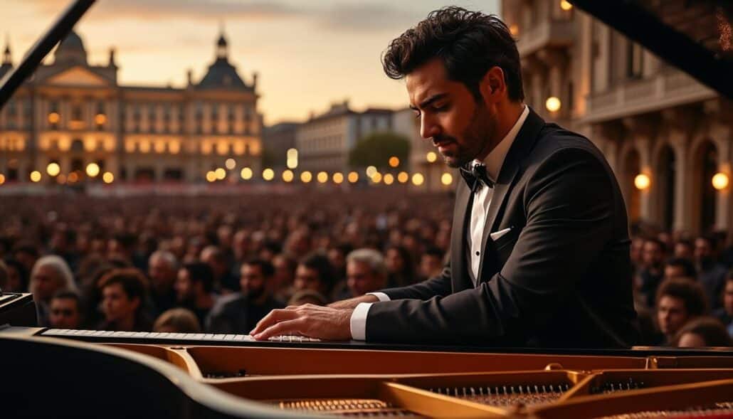 descubre la magia de sofiane pamart, el talentoso pianista francés que ha conquistado madrid con su música cautivadora y emotivas interpretaciones. sumérgete en su mundo sonoro y déjate llevar por su arte único.